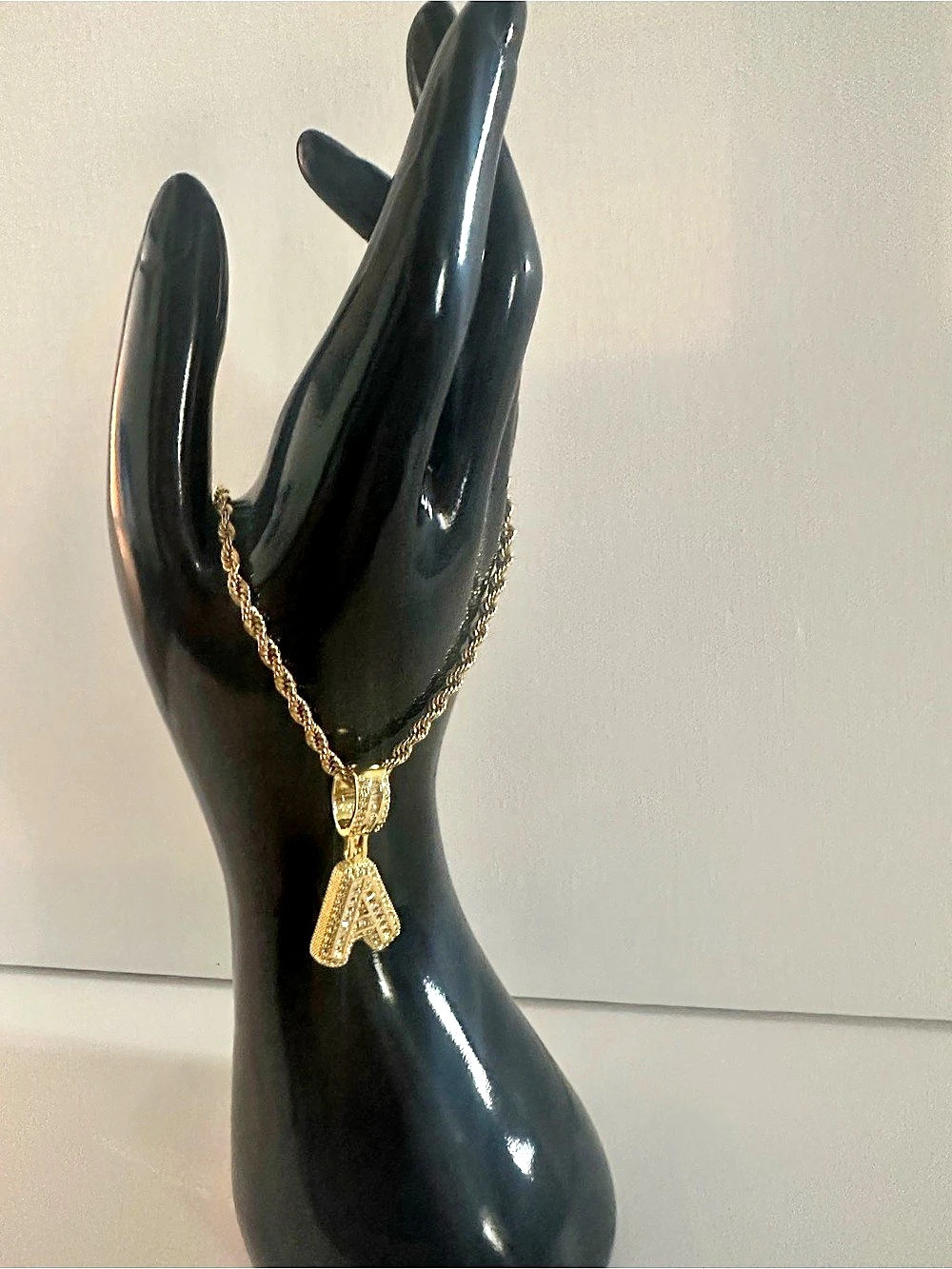 Gold-Tone Initial A Pendant Necklace Like New